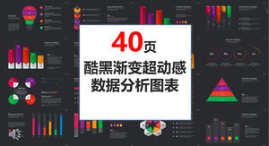 검은 색 그라데이션 슈퍼 동적 데이터 분석의 40 페이지 PPT 차트 수집