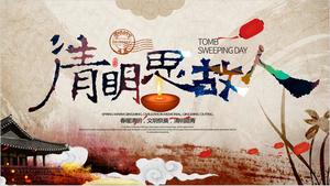 PPT-Vorlage für Qingming Siqing Qingming Festival