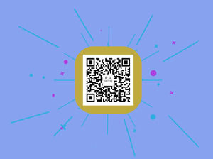 QR code display special effects animation PPT template PowerPoint Templates  Free Download