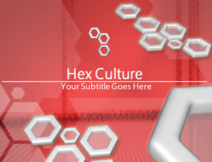 Rojo 3D Plantillas Powerpoint hexagonal