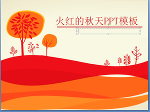 Red Fall Romantische Cartoon Powerpoint-Vorlage herunterladen