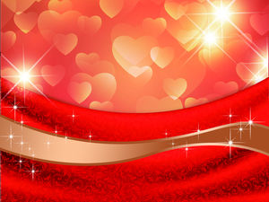 Red pattern heart pattern PPT background image