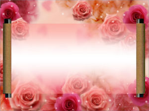 Red Rose Background Cinta PPT Template Background