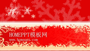 Snowflake sfondo rosso natale PPT modello scaricare