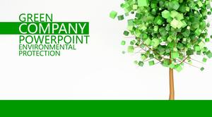 Refreshing green creative environmental protection PPT template