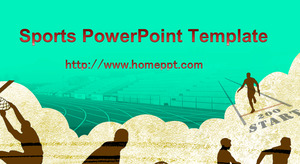 Retro gaya olahraga permainan PowerPoint Template Download