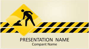 Road construction PowerPoint template download Road construction PowerPoint template download