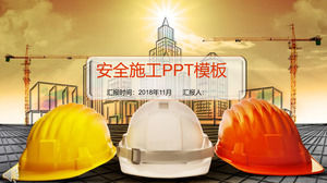 Modello PPT di tema della promozione della produzione di sicurezza per la sicurezza delle costruzioni