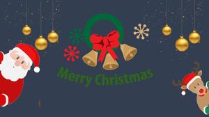 Santa Ren Geyiği Noel PPT Şablonu