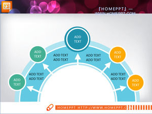 Yarım daire PowerPoint programı grafik şablonu