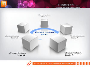 Șapte partea albastră relație combinație partea PPT diagramă descărcare