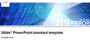 简单和新鲜的技术蓝色业务工作报告ppt模板，企业模板
