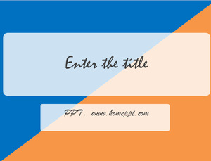 Einfache und einfache orangeblauen Zweifarben-Powerpoint-Vorlage herunterladen