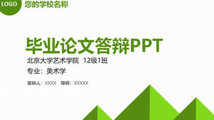 Simples resposta de formatura plana verde PPT template download grátis
