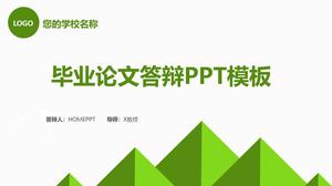 Modello PPT di risposta di progettazione di graduazione verde semplice