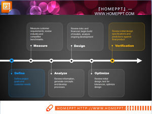 Простая линия PPT Flowchart шаблона Скачать