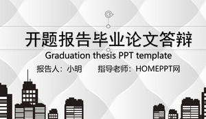 Basit açılış raporu mezuniyet tezi savunma akademik raporu PPT şablonu