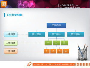 简单的组织结构图PPT图表素材下载