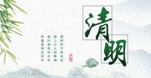 Basit stil Qingming Festivali kültürel gümrük PPT şablonu