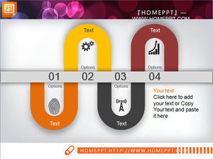Enam slide indah latar belakang oranye grafik grafik Download