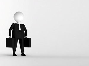 블랙 슈트 파워 포인트 템플릿으로 옷을 입고 작은 입상