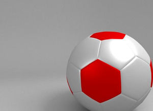 gri Arkaplan powerpoint şablonun üzerine Futbol Topu