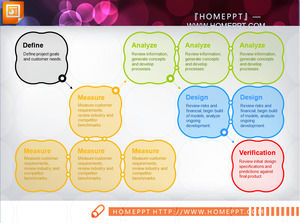 Square arrangement matrix parallel relationship PPT chart material