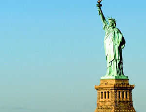 Patung Liberty Foto powerpoint template yang