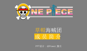 Straw hat pirates group members introduce ppt template