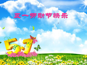 Sunny May Day Labor Day PPT background picture