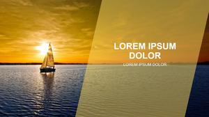 Sunset sailing sails voyage PPT template