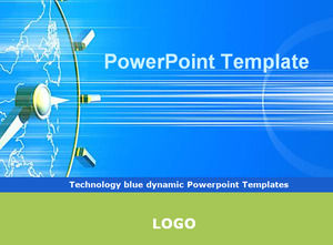 技術藍色動態PPT模板