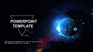 Technology PPT template for beautiful universe planet background