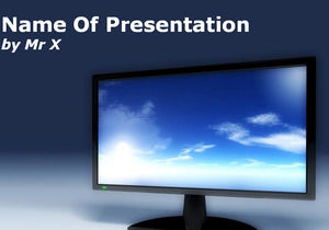 電視屏幕抽象模型的PowerPoint模板