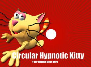 La plantilla de animación PPT gato hipnótico