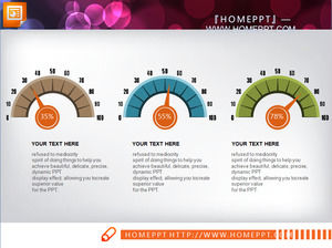 Three dashboard background PPT chart templates