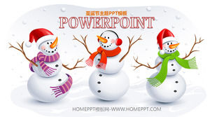 三つの細かい動的なクリスマスPPTアニメーショングリーティングカードダウンロード