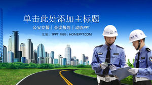 Traffic police enforcement background of the police PPT template