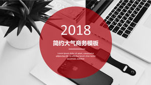 Translucent round business big picture background red black atmosphere business ppt template