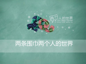 Two scarves PPT background picture