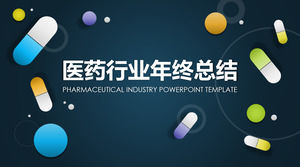 Kapsul UI pil latar belakang dari ringkasan pekerjaan industri farmasi PPT template