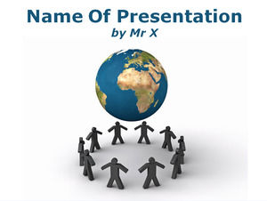 United People around Earth powerpoint template