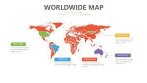 Vektör düzenlenebilir dünya haritası PPT malzeme