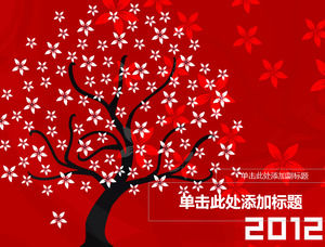 Vector tree template ppt con petali