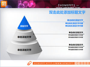 Hierarchia kręgów stożkowy PowerPoint materiału wykresu