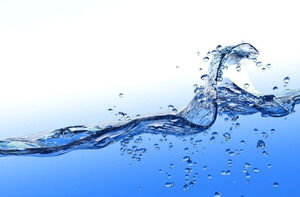 Flusso d'acqua blu modello di PowerPoint Theme