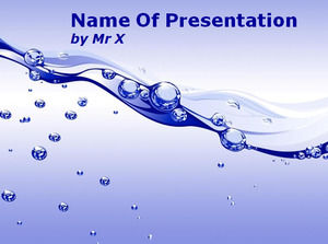 Water Stream with Bubbles powerpoint template