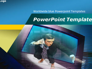 Worldwide blue Powerpoint Templates