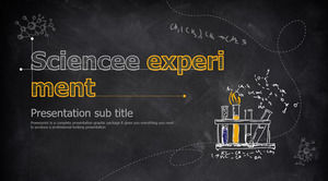Yellow blackboard chalk hand-painted science chemistry experiment PPT courseware template