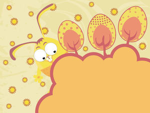 background image PPT coruja amarelo dos desenhos animados